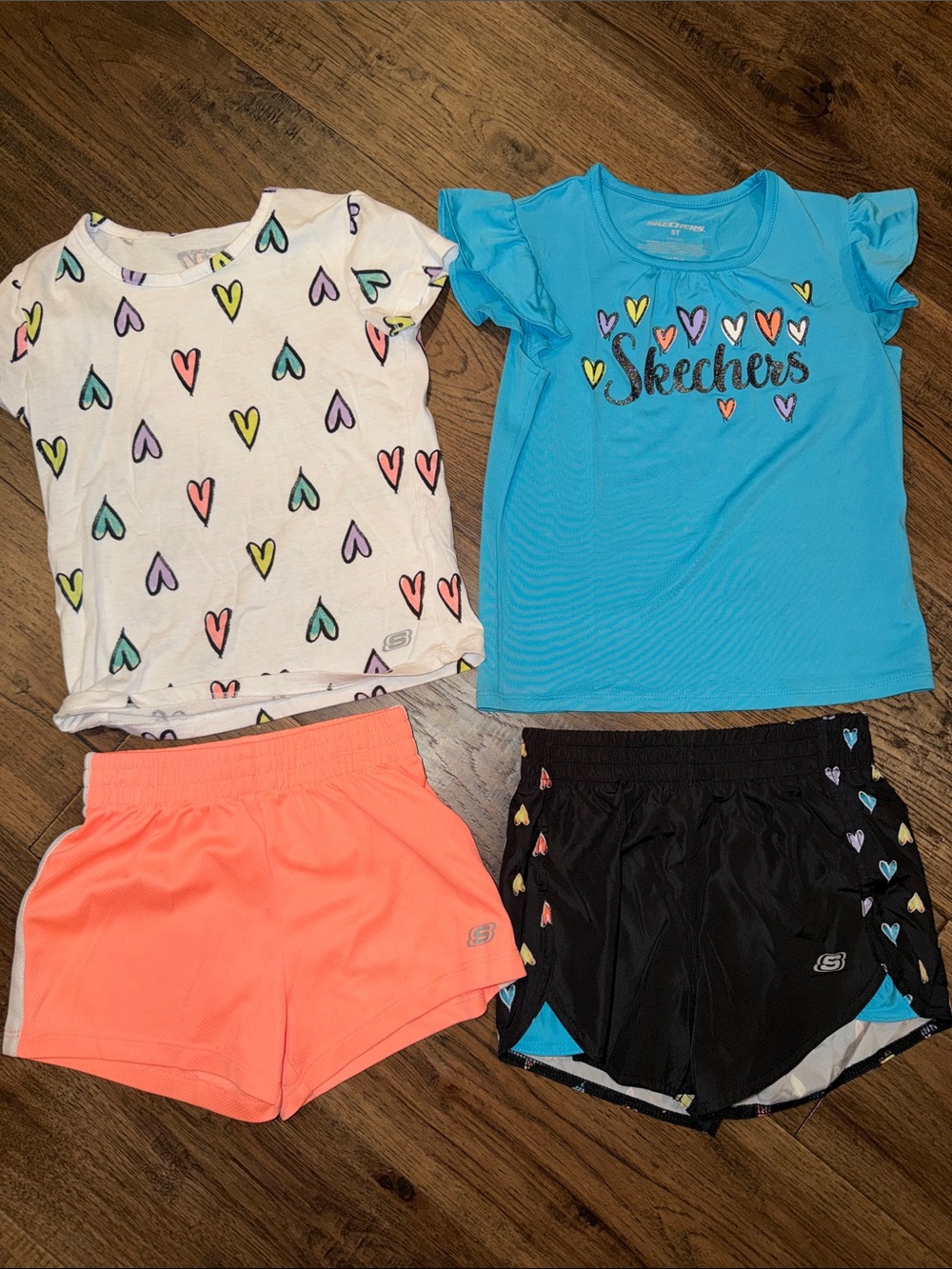 Skechers Girls' mix & match shorts and tops set. 5T